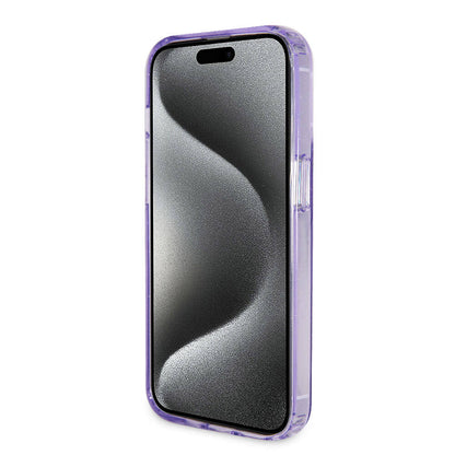 iPhone 15 Pro Kılıf Guess Orjinal Lisanslı M-safe Şarj Özellikli Simli Arka Yüzey Ring Standlı Kapak