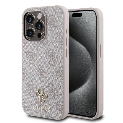 iPhone 15 Pro Kılıf Guess Orjinal Lisanslı M-safe Şarj Özellikli Small 4G Classic Kapak