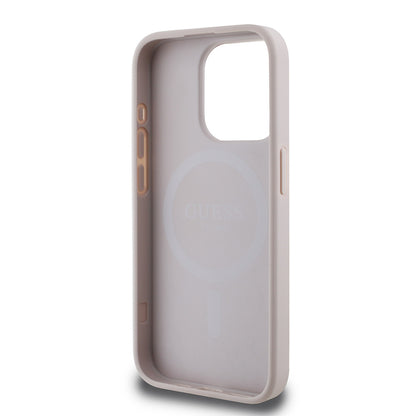 iPhone 15 Pro Kılıf Guess Orjinal Lisanslı M-safe Şarj Özellikli Small 4G Classic Kapak