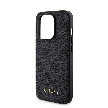 iPhone 15 Pro Kılıf Guess Orjinal Lisanslı M-safe Şarj Özellikli Yazı Logolu 4G Desenli Kapak + Powerbank 5000mAh 2in1 Set