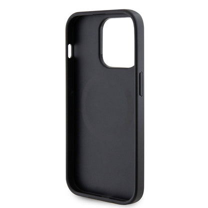 iPhone 15 Pro Kılıf Guess Orjinal Lisanslı M-safe Şarj Özellikli Yazı Logolu Saffiano Kapak