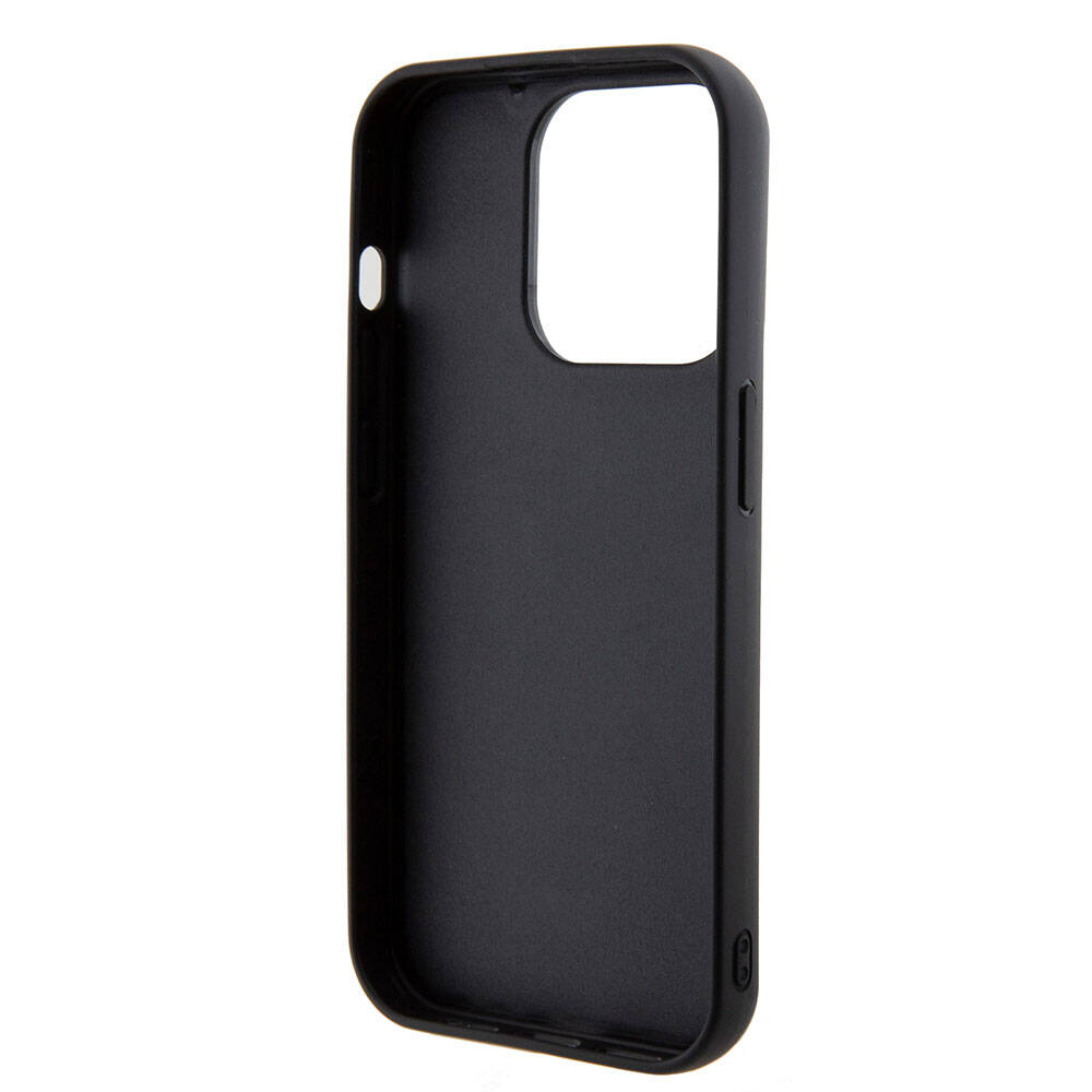 iPhone 15 Pro Kılıf Guess Orjinal Lisanslı PU Deri Metal Yazı Logolu Kapitone Kapak