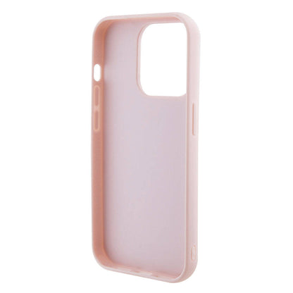 iPhone 15 Pro Kılıf Guess Orjinal Lisanslı PU Deri Metal Yazı Logolu Kapitone Kapak