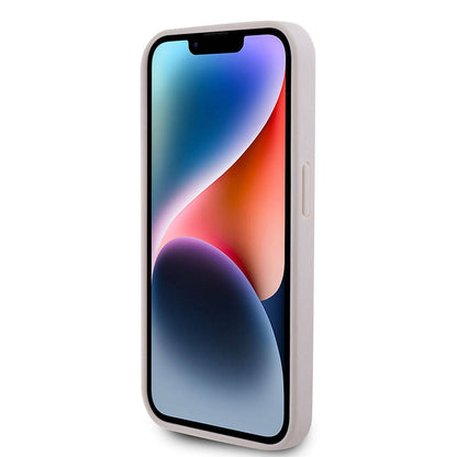 iPhone 15 Pro Kılıf Guess Orjinal Lisanslı PU Deri Taşlı Üçgen Logo 4G Desenli Strass Kapak