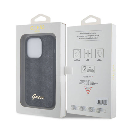 iPhone 15 Pro Kılıf Guess Orjinal Lisanslı Pullu Arka Yüzey Metal Yazı Logolu Sequin Script Kapak