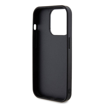 iPhone 15 Pro Kılıf Guess Orjinal Lisanslı Taşlı Arka Yüzey Metal Yazı Logolu Kapak