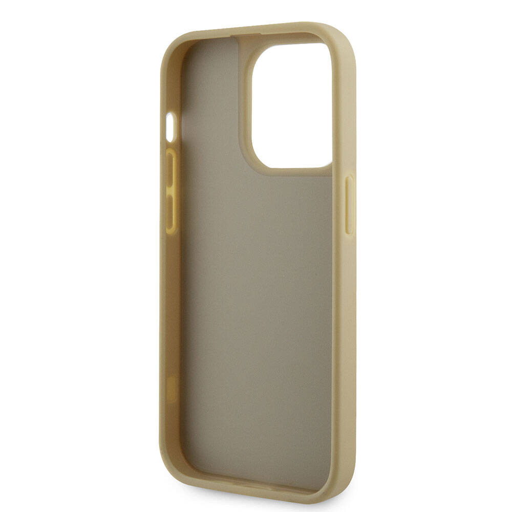 iPhone 15 Pro Kılıf Guess Orjinal Lisanslı Taşlı Arka Yüzey Üçgen Logolu Kapak