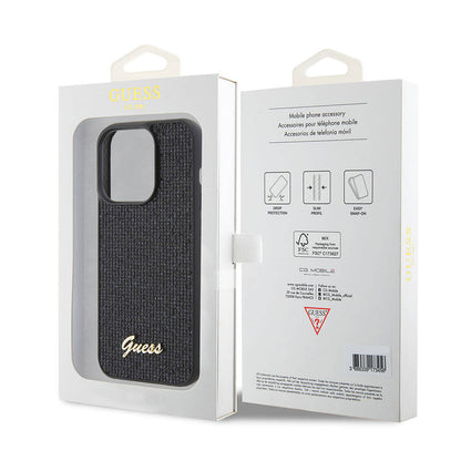 iPhone 15 Pro Kılıf Guess Orjinal Lisanslı Yazı Logolu Disco Script Metal Kapak