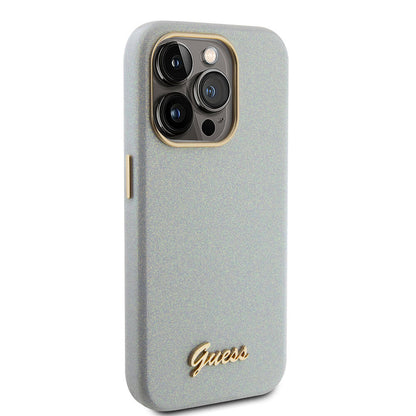 iPhone 15 Pro Kılıf Guess Orjinal Lisanslı Yazı Logolu Glitter Glossy Script Kapak