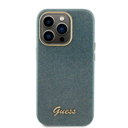 iPhone 15 Pro Kılıf Guess Orjinal Lisanslı Yazı Logolu Glitter Glossy Script Kapak