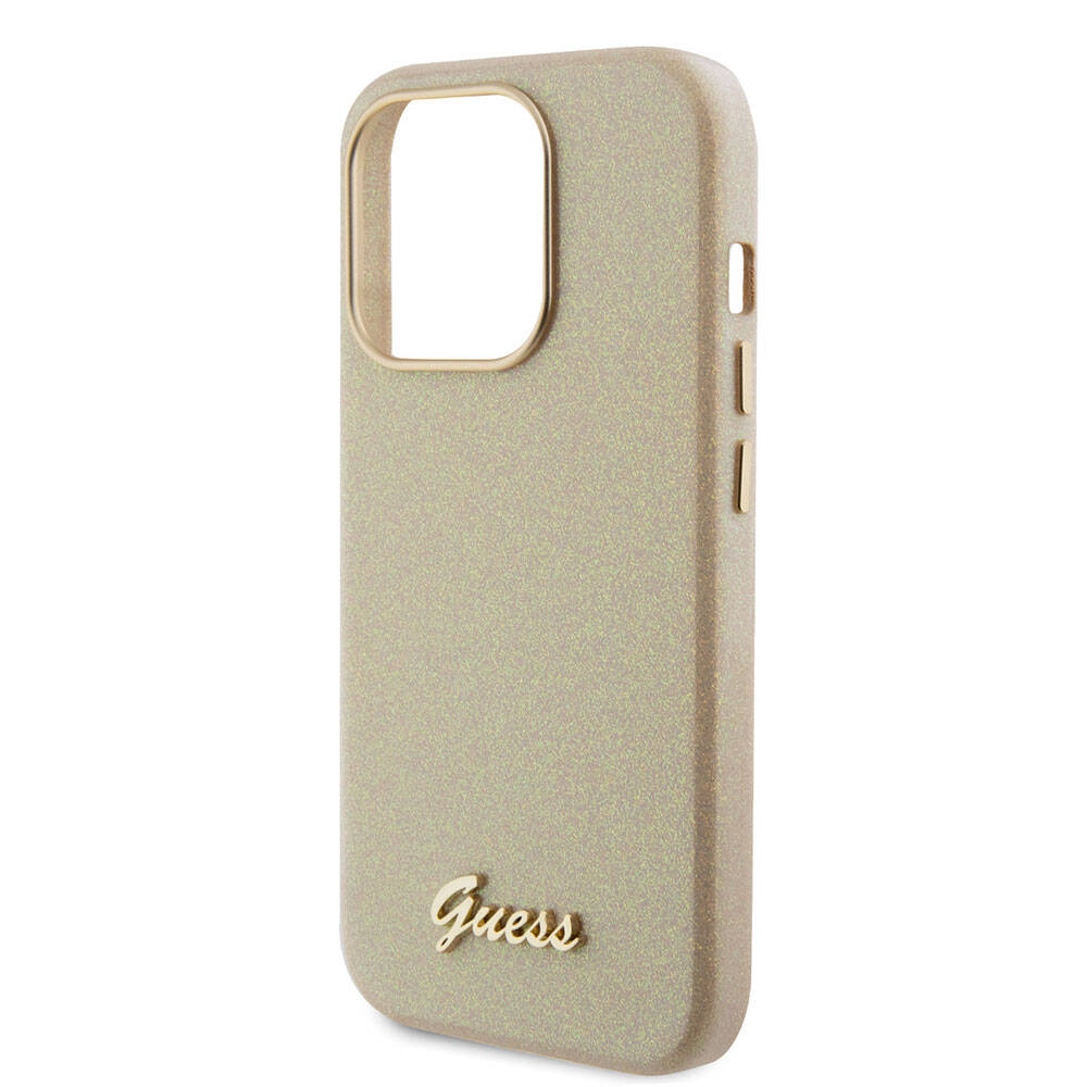 iPhone 15 Pro Kılıf Guess Orjinal Lisanslı Yazı Logolu Glitter Glossy Script Kapak
