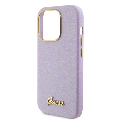 iPhone 15 Pro Kılıf Guess Orjinal Lisanslı Yazı Logolu Glitter Glossy Script Kapak
