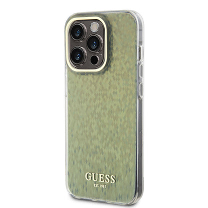 iPhone 15 Pro Kılıf Guess Orjinal Lisanslı Yazı Logolu Mirror Disco Kapak
