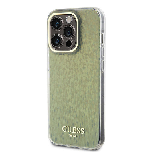 iPhone 15 Pro Kılıf Guess Orjinal Lisanslı Yazı Logolu Mirror Disco Kapak