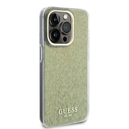 iPhone 15 Pro Kılıf Guess Orjinal Lisanslı Yazı Logolu Mirror Disco Kapak