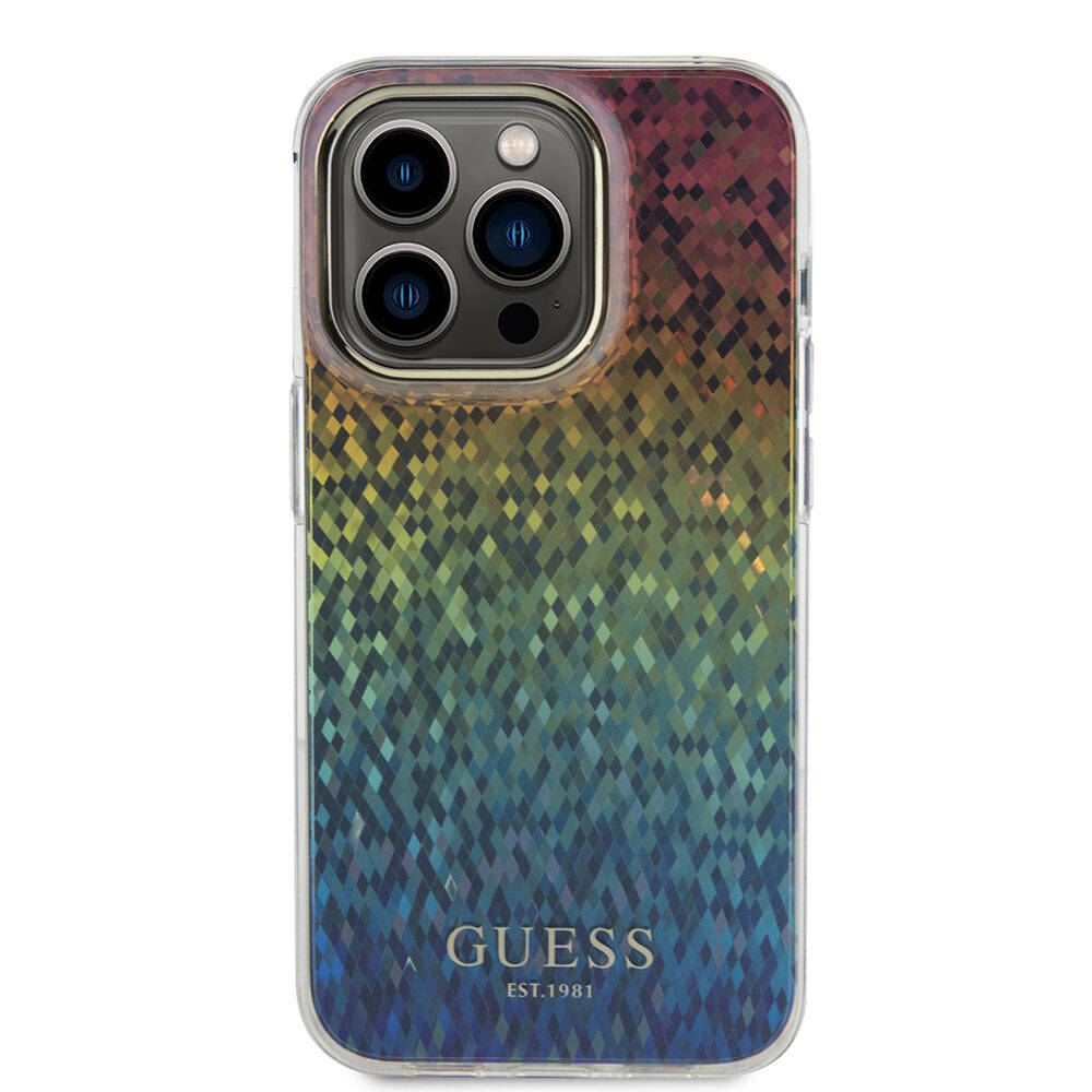 iPhone 15 Pro Kılıf Guess Orjinal Lisanslı Yazı Logolu Mirror Disco Kapak