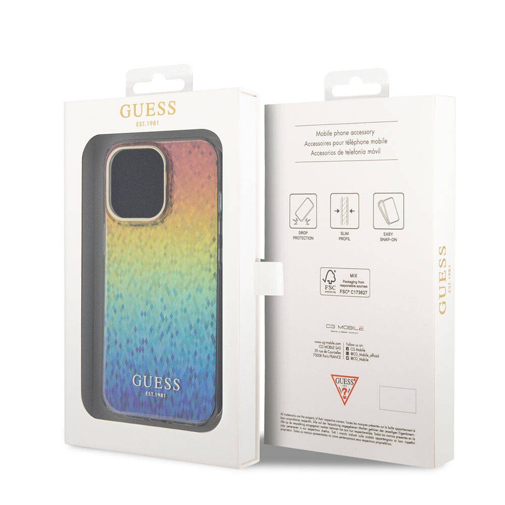 iPhone 15 Pro Kılıf Guess Orjinal Lisanslı Yazı Logolu Mirror Disco Kapak