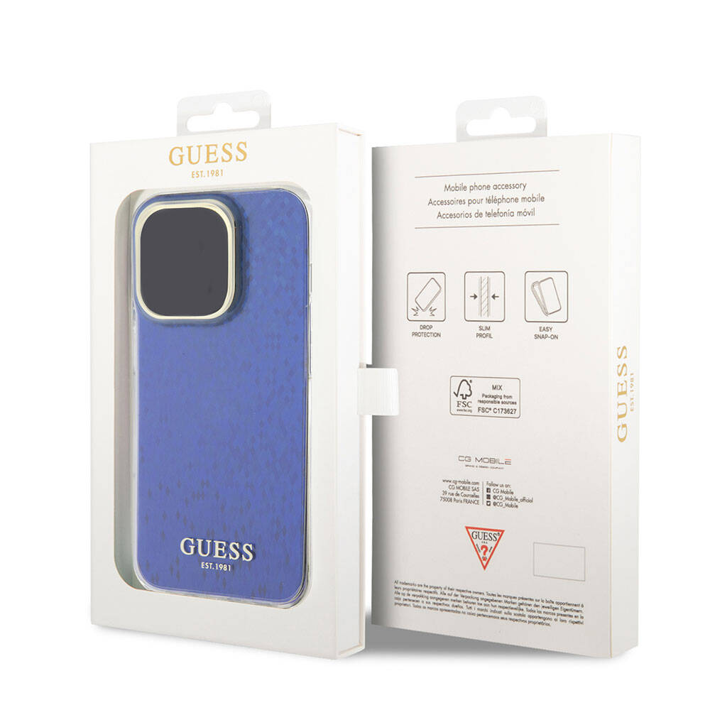 iPhone 15 Pro Kılıf Guess Orjinal Lisanslı Yazı Logolu Mirror Disco Kapak