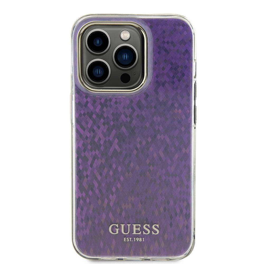 iPhone 15 Pro Kılıf Guess Orjinal Lisanslı Yazı Logolu Mirror Disco Kapak