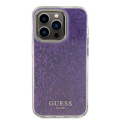 iPhone 15 Pro Kılıf Guess Orjinal Lisanslı Yazı Logolu Mirror Disco Kapak