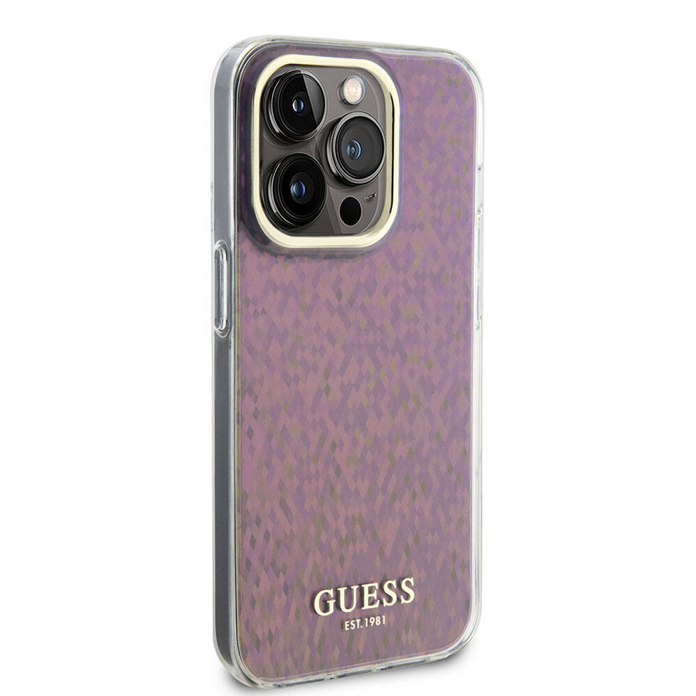 iPhone 15 Pro Kılıf Guess Orjinal Lisanslı Yazı Logolu Mirror Disco Kapak