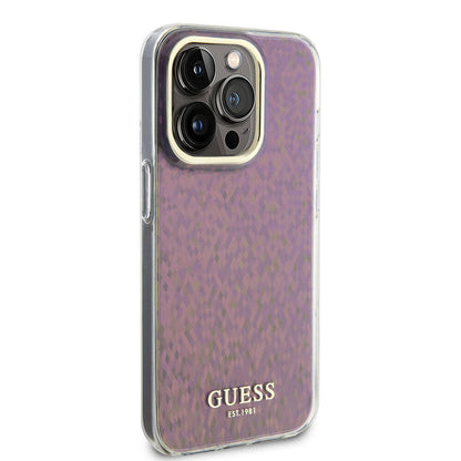 iPhone 15 Pro Kılıf Guess Orjinal Lisanslı Yazı Logolu Mirror Disco Kapak