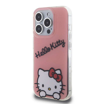 iPhone 15 Pro Kılıf Hello Kitty Orjinal Lisanslı Askılı Yazı ve İkonik Logolu Daydreaming Kapak