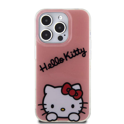 iPhone 15 Pro Kılıf Hello Kitty Orjinal Lisanslı Askılı Yazı ve İkonik Logolu Daydreaming Kapak