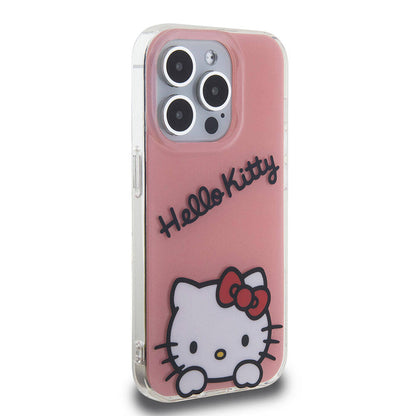 iPhone 15 Pro Kılıf Hello Kitty Orjinal Lisanslı Askılı Yazı ve İkonik Logolu Daydreaming Kapak
