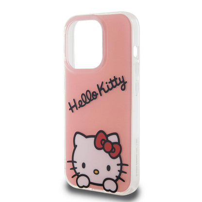 iPhone 15 Pro Kılıf Hello Kitty Orjinal Lisanslı Askılı Yazı ve İkonik Logolu Daydreaming Kapak