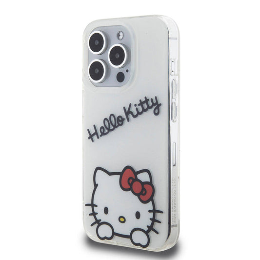 iPhone 15 Pro Kılıf Hello Kitty Orjinal Lisanslı Askılı Yazı ve İkonik Logolu Daydreaming Kapak