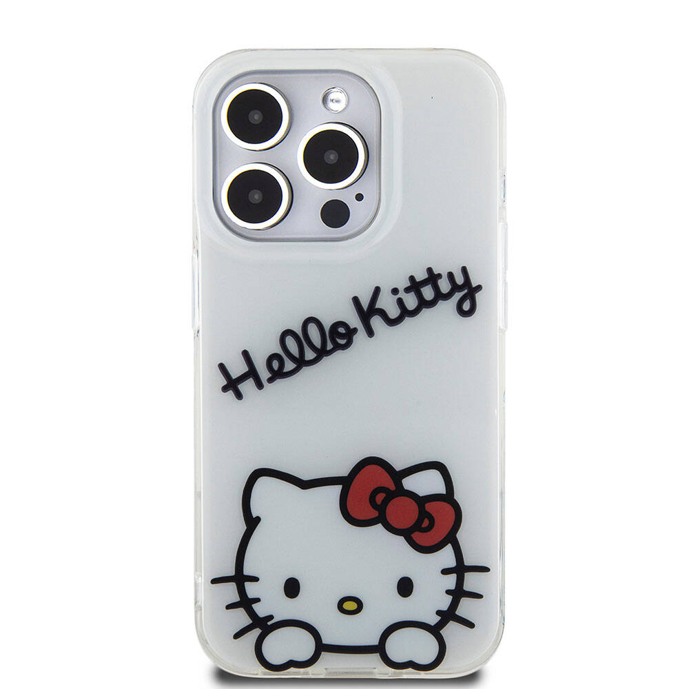 iPhone 15 Pro Kılıf Hello Kitty Orjinal Lisanslı Askılı Yazı ve İkonik Logolu Daydreaming Kapak