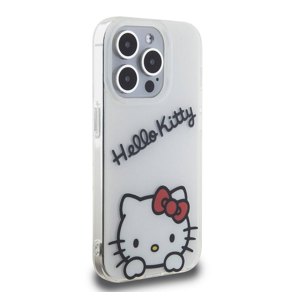 iPhone 15 Pro Kılıf Hello Kitty Orjinal Lisanslı Askılı Yazı ve İkonik Logolu Daydreaming Kapak
