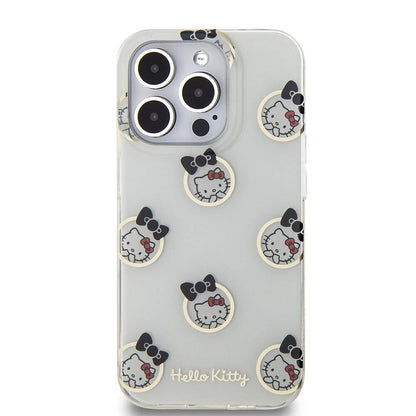 iPhone 15 Pro Kılıf Hello Kitty Orjinal Lisanslı Elektroplating Kaplama Kabarcık Baskılı Kapak