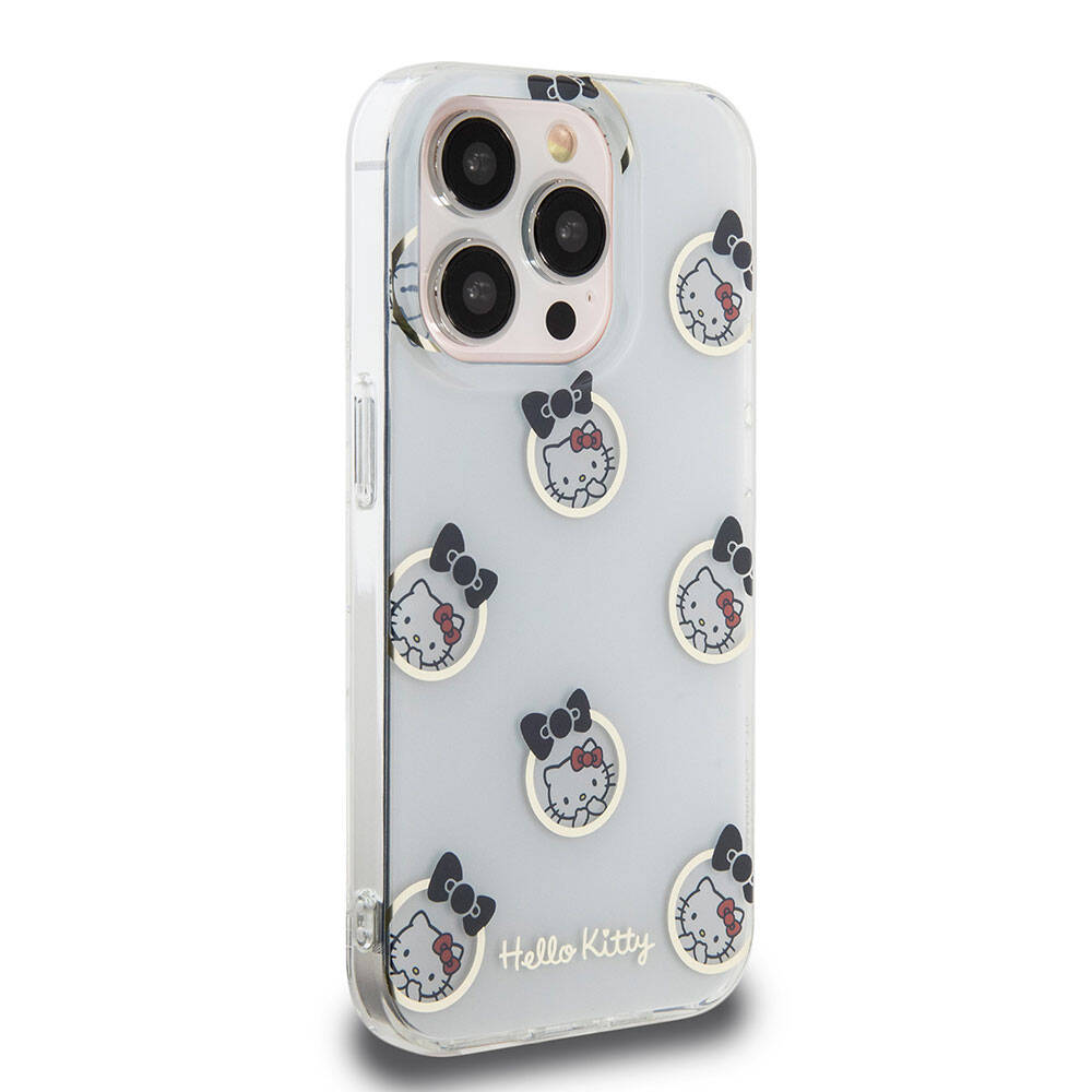 iPhone 15 Pro Kılıf Hello Kitty Orjinal Lisanslı Elektroplating Kaplama Kabarcık Baskılı Kapak