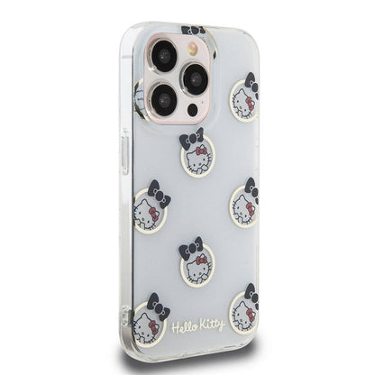 iPhone 15 Pro Kılıf Hello Kitty Orjinal Lisanslı Elektroplating Kaplama Kabarcık Baskılı Kapak