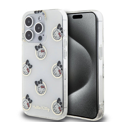 iPhone 15 Pro Kılıf Hello Kitty Orjinal Lisanslı Elektroplating Kaplama Kabarcık Baskılı Kapak