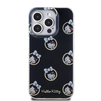 iPhone 15 Pro Kılıf Hello Kitty Orjinal Lisanslı Elektroplating Kaplama Kabarcık Baskılı Kapak