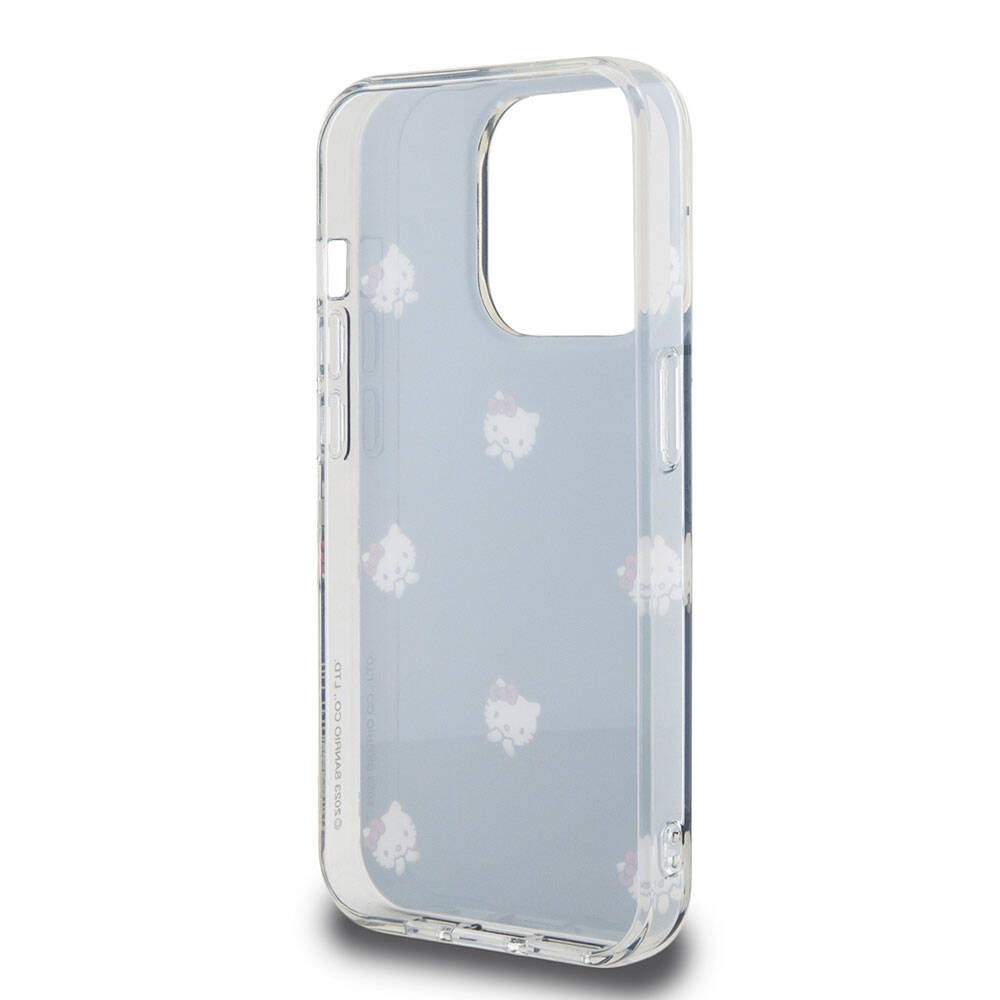 iPhone 15 Pro Kılıf Hello Kitty Orjinal Lisanslı Elektroplating Kaplama Kabarcık Baskılı Kapak