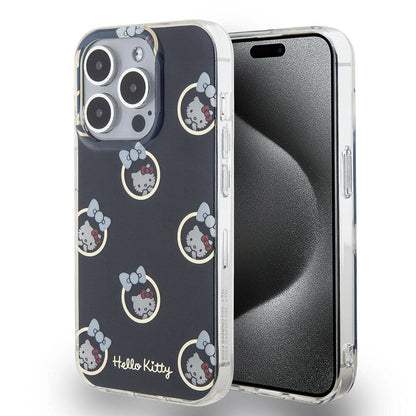 iPhone 15 Pro Kılıf Hello Kitty Orjinal Lisanslı Elektroplating Kaplama Kabarcık Baskılı Kapak