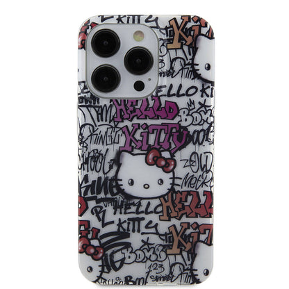 iPhone 15 Pro Kılıf Hello Kitty Orjinal Lisanslı İkonik Logolu Etiket Graffiti Kapak