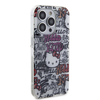 iPhone 15 Pro Kılıf Hello Kitty Orjinal Lisanslı İkonik Logolu Etiket Graffiti Kapak