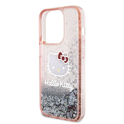 iPhone 15 Pro Kılıf Hello Kitty Orjinal Lisanslı İkonik Sıvılı Glitter Kapak