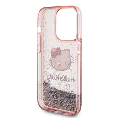 iPhone 15 Pro Kılıf Hello Kitty Orjinal Lisanslı İkonik Sıvılı Glitter Kapak