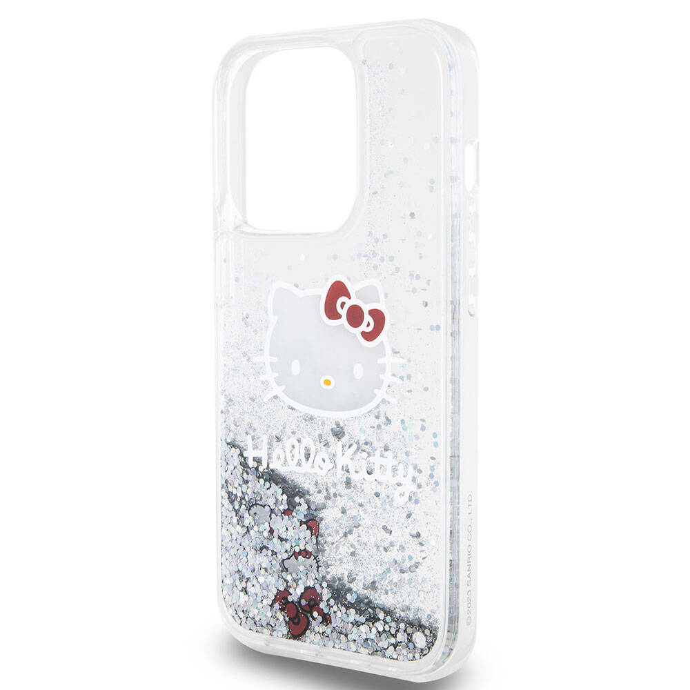 iPhone 15 Pro Kılıf Hello Kitty Orjinal Lisanslı İkonik Sıvılı Glitter Kapak