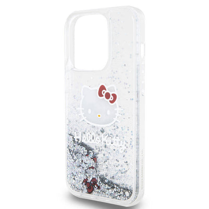 iPhone 15 Pro Kılıf Hello Kitty Orjinal Lisanslı İkonik Sıvılı Glitter Kapak