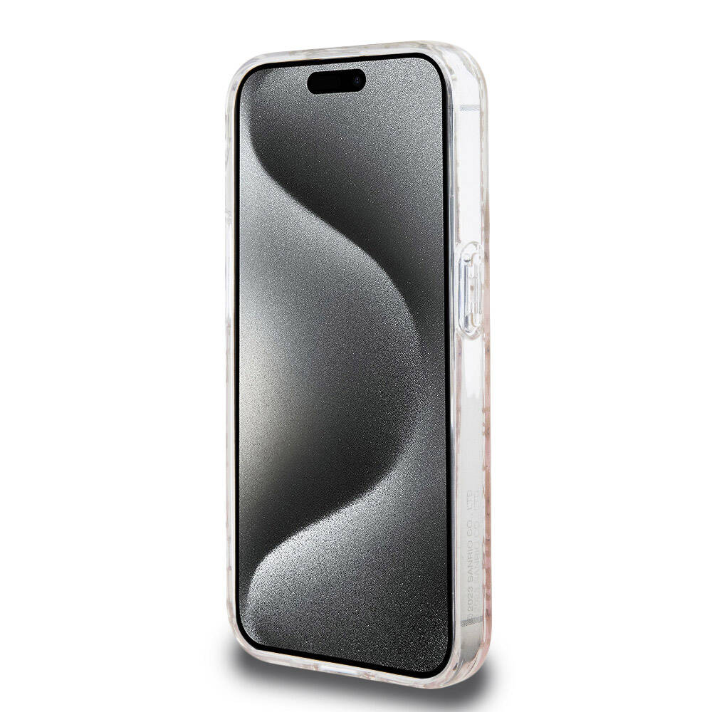 iPhone 15 Pro Kılıf Hello Kitty Orjinal Lisanslı Renk Geçişli Elektroplating Kaplama Kitty Head Desenli Kapak