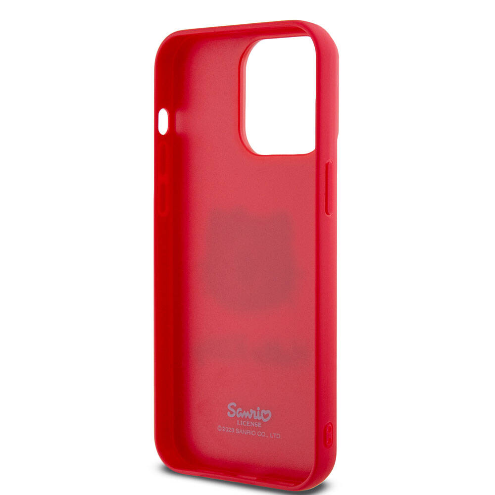 iPhone 15 Pro Kılıf Hello Kitty Orjinal Lisanslı Yazı ve İkonik Logolu 3D Rubber Kitty Head Kapak