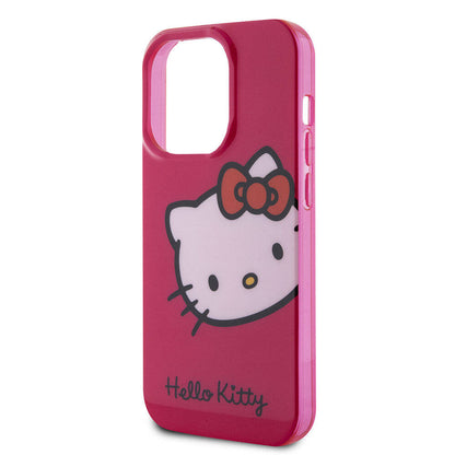 iPhone 15 Pro Kılıf Hello Kitty Orjinal Lisanslı Yazı ve İkonik Logolu Kitty Head Kapak