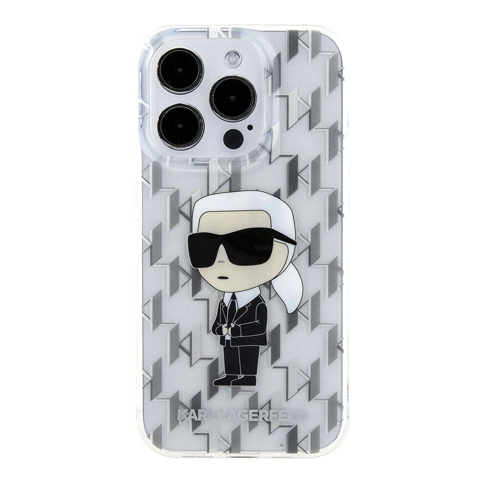 iPhone 15 Pro Kılıf Karl Lagerfeld IML İkonik Monogram Orjinal Lisanslı Kapak